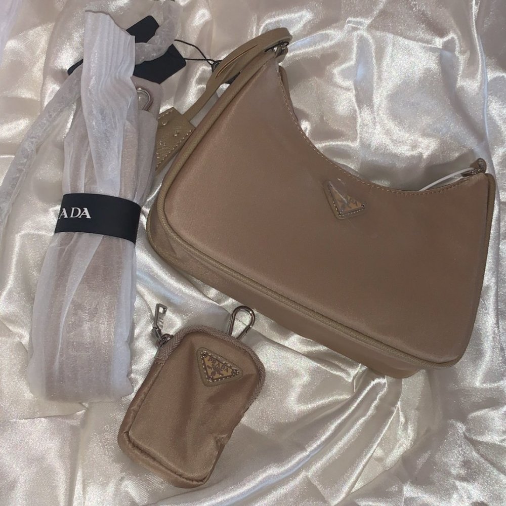 BRAND NEW PRADA BAG NYLON RE-EDITION NUDE - Picture 1 of 5